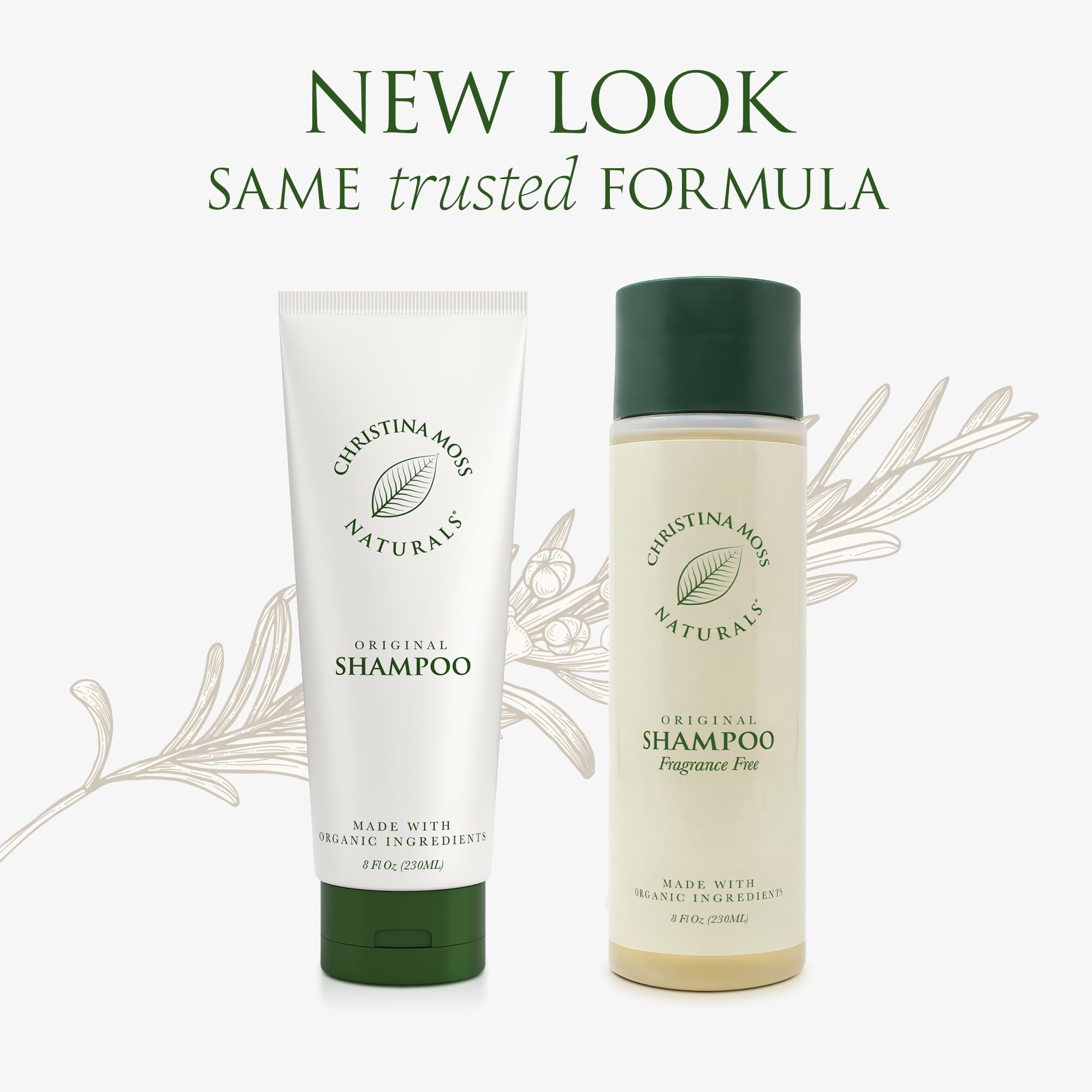 Christina Moss Naturals Shampoo with organic coconut oil for gentle cleansing