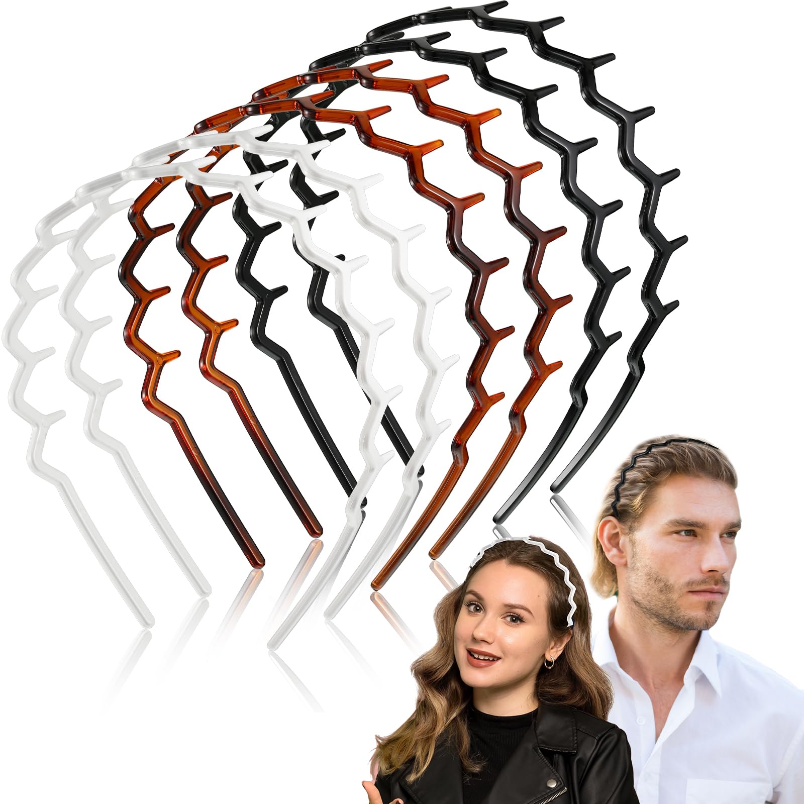 Chuangdi 6-piece zigzag headbands pack in assorted colors for versatile styling.