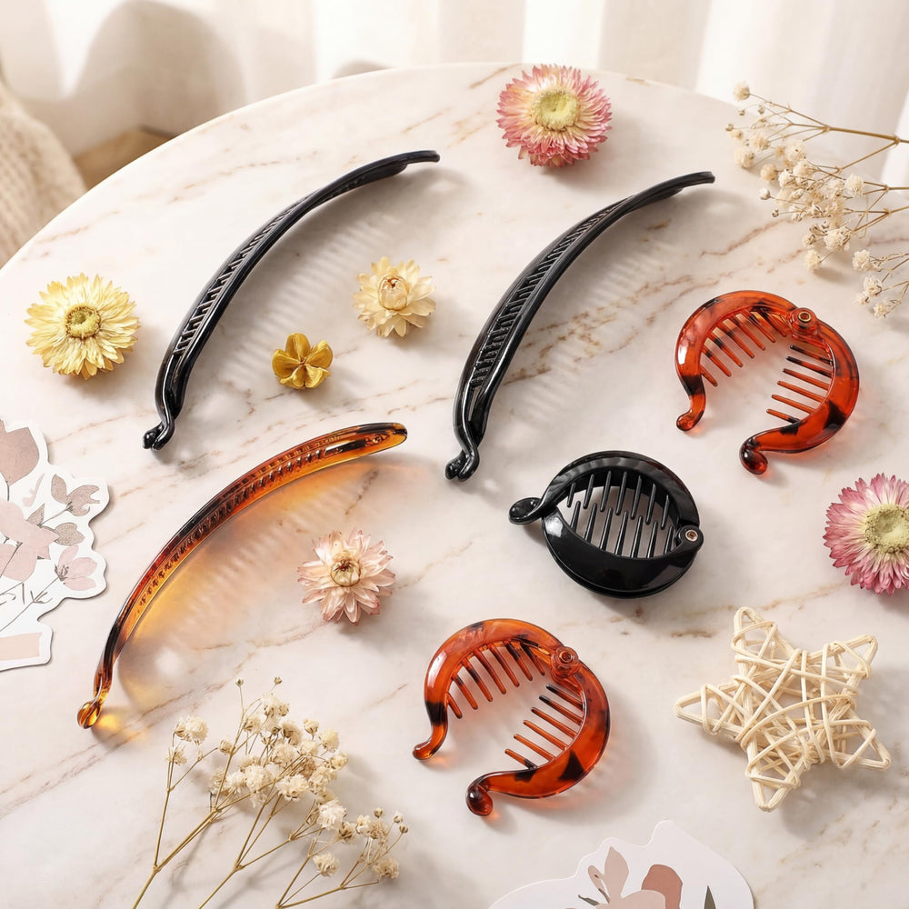 Chuangdi white banana clip for bright minimalist hairstyles.