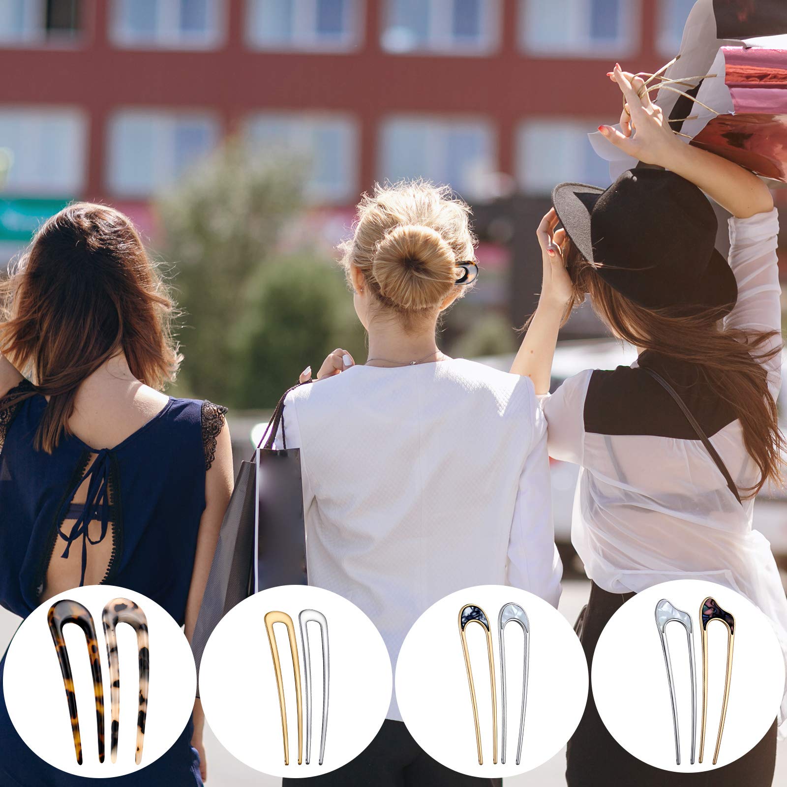 Chuangdi tortoise-shell pattern pins brighten casual or formal looks.