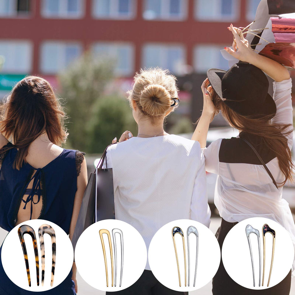 Chuangdi tortoise-shell pattern pins brighten casual or formal looks.