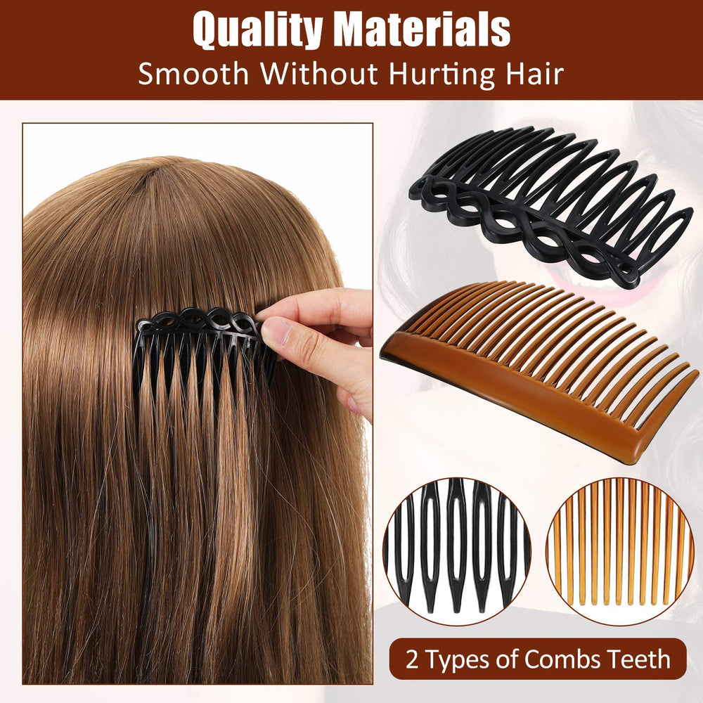 Chuangdi 11-teeth side comb in light brown for smooth hold