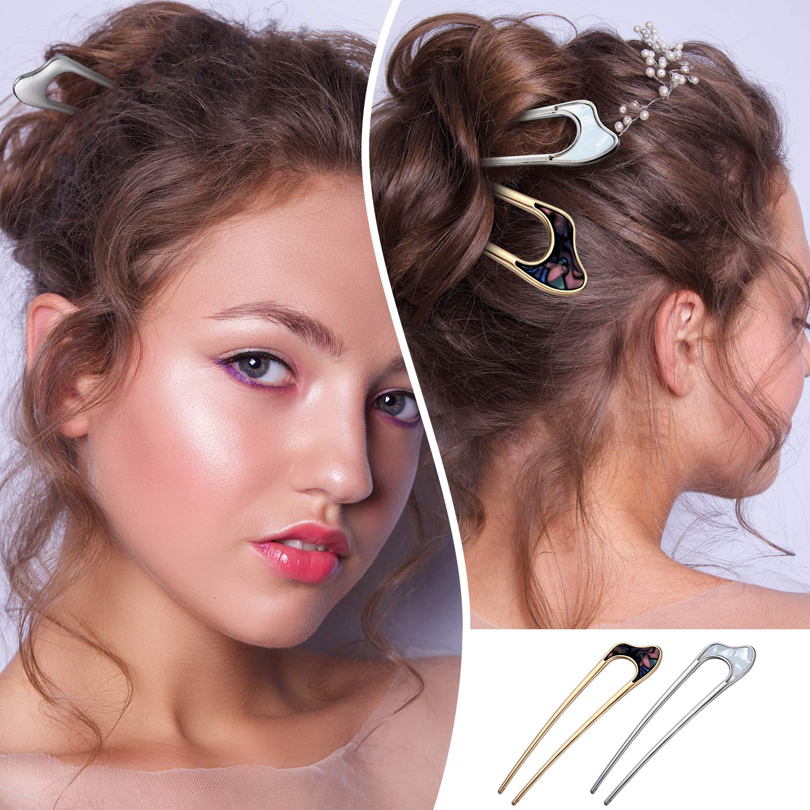 Chuangdi vintage U-hair pin adds refined charm to updos.