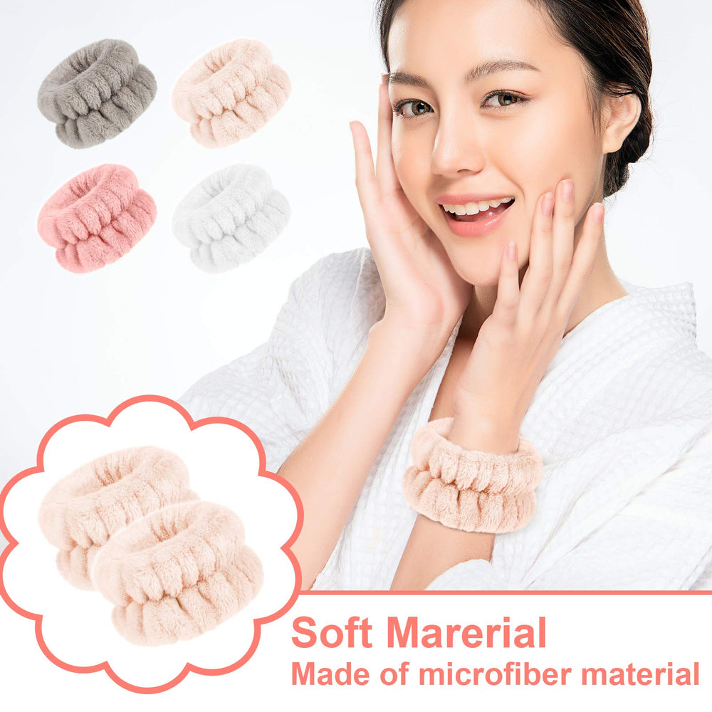 Chuangdi wrist bands absorb water and sweat, helping keep sleeves dry during skincare.