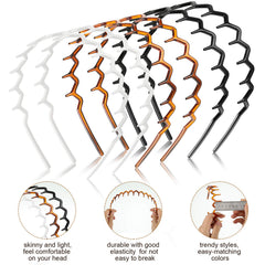 Chuangdi white zigzag headband highlighting sleek styling and comfort.