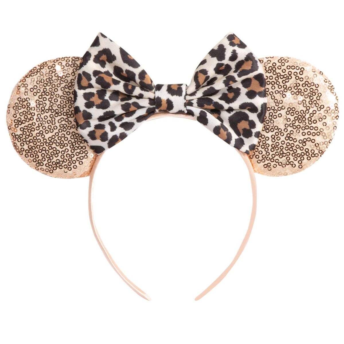 CHuangQi mouse ears headband with bow gleams in light for festive photos
