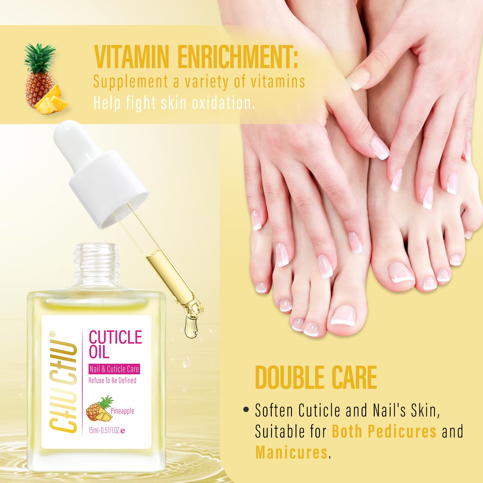 CHUCHU Aceite para uñas, hidratación diaria para uñas más fuertes.
