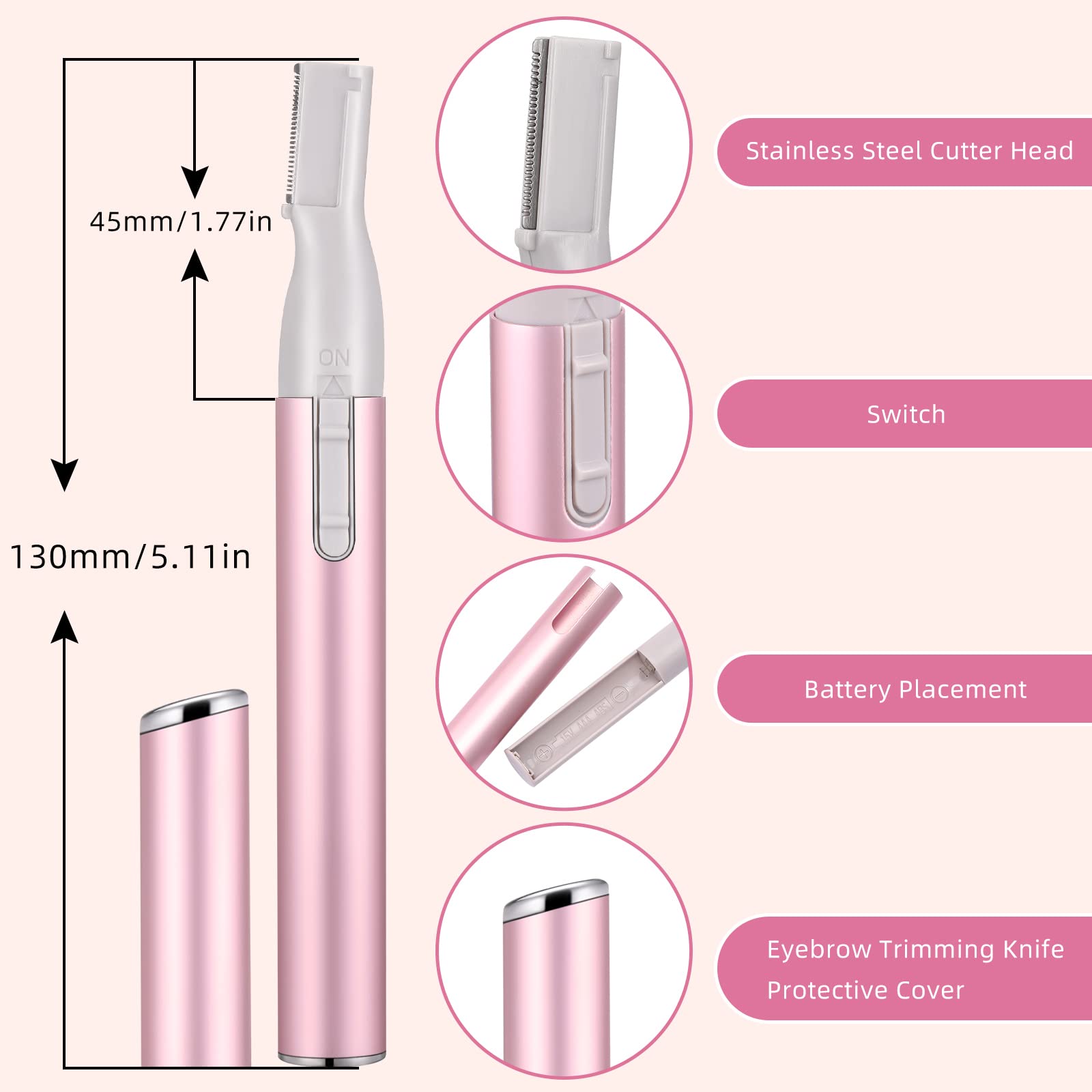 Chumia brow-trimmer comb-attachment provides two trimming lengths for customization.