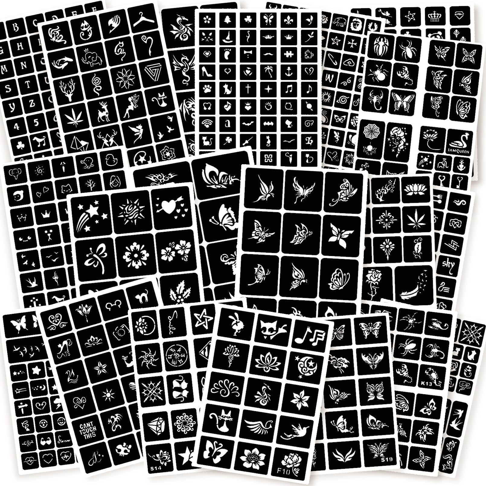 ChurlChurl 575pcs tattoo stencil set for versatile DIY body art.