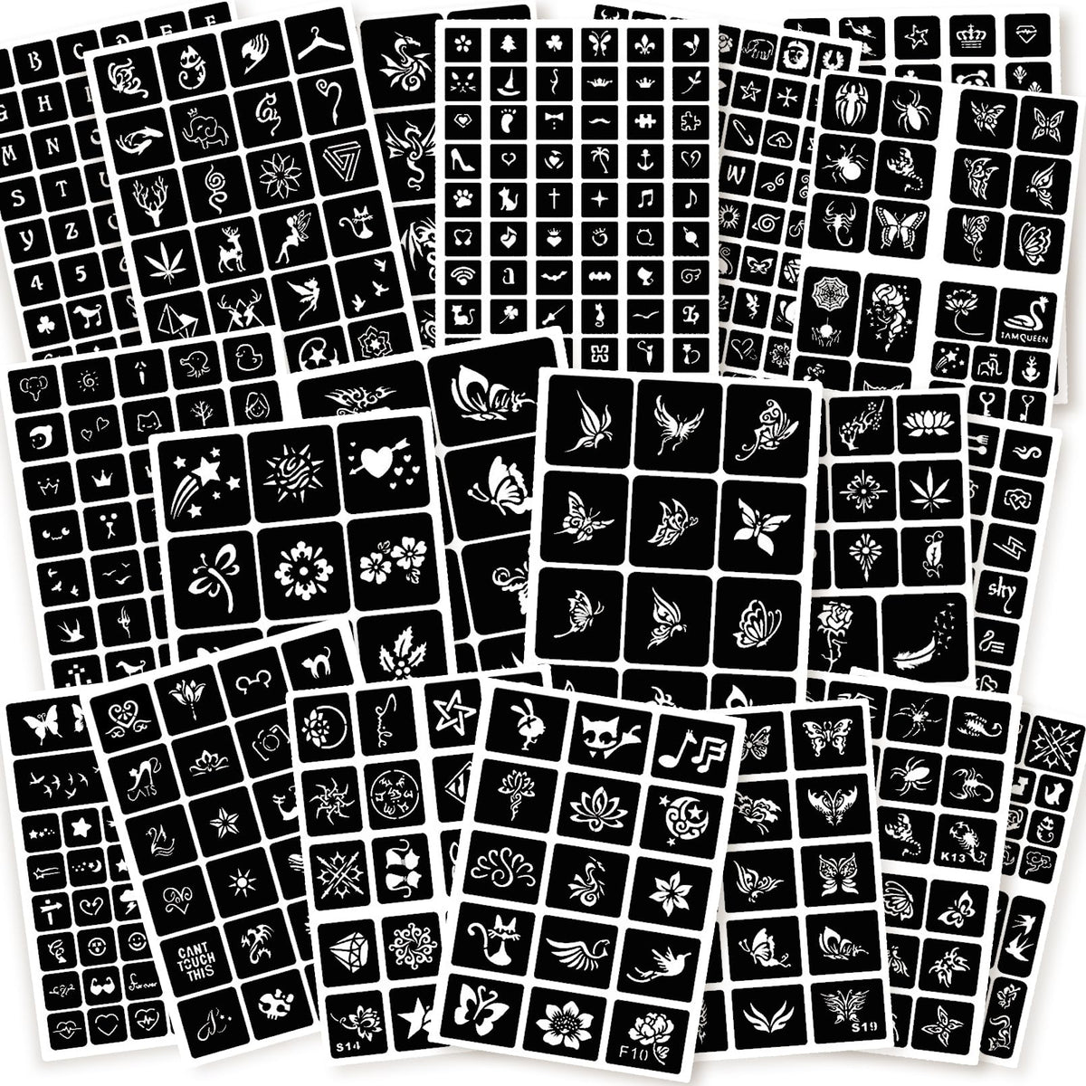 ChurlChurl 575pcs tattoo stencil set for versatile DIY body art.