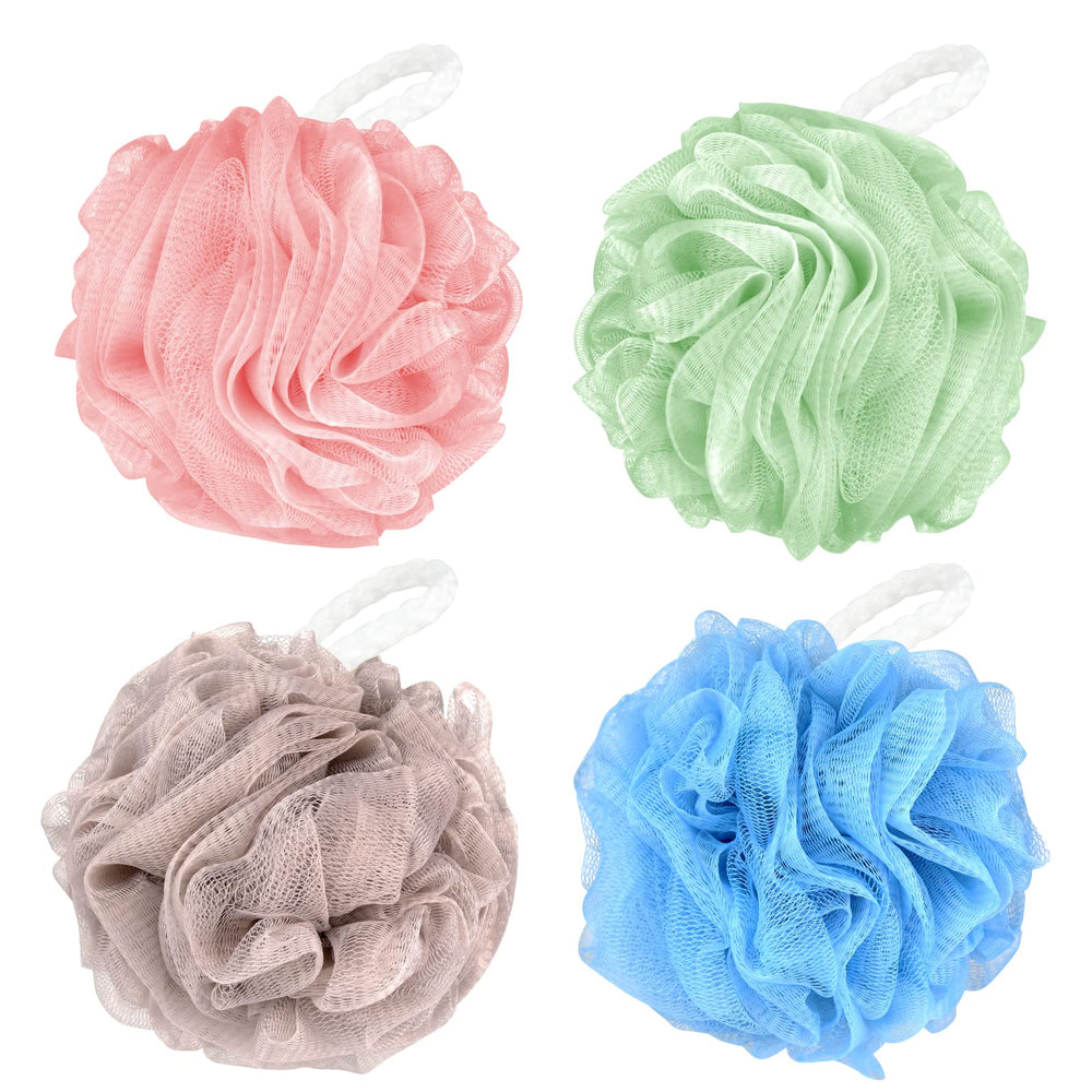 Chuya large bath sponges four-pack with dense exfoliating texture
