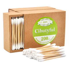 Cibutyful cotton swabs with double-round tips and 400-count packaging for versatile use
