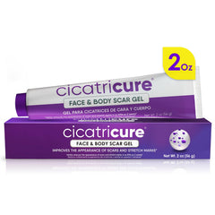 Cicatricure Advanced Scar Gel bottle shown for daily scar care.