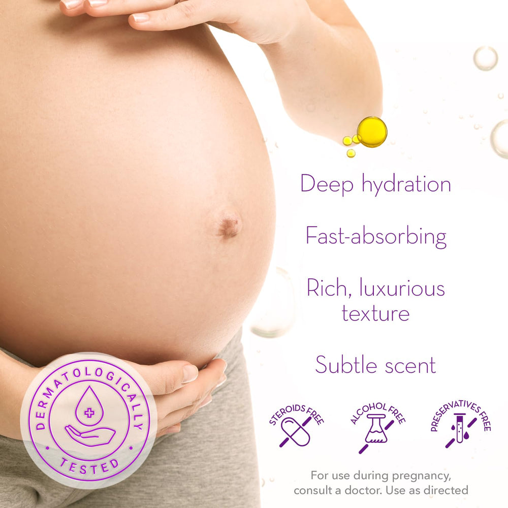 Cicatricure Cica Oil, cuidado de abdomen durante el embarazo, apoyo a la hidratación.