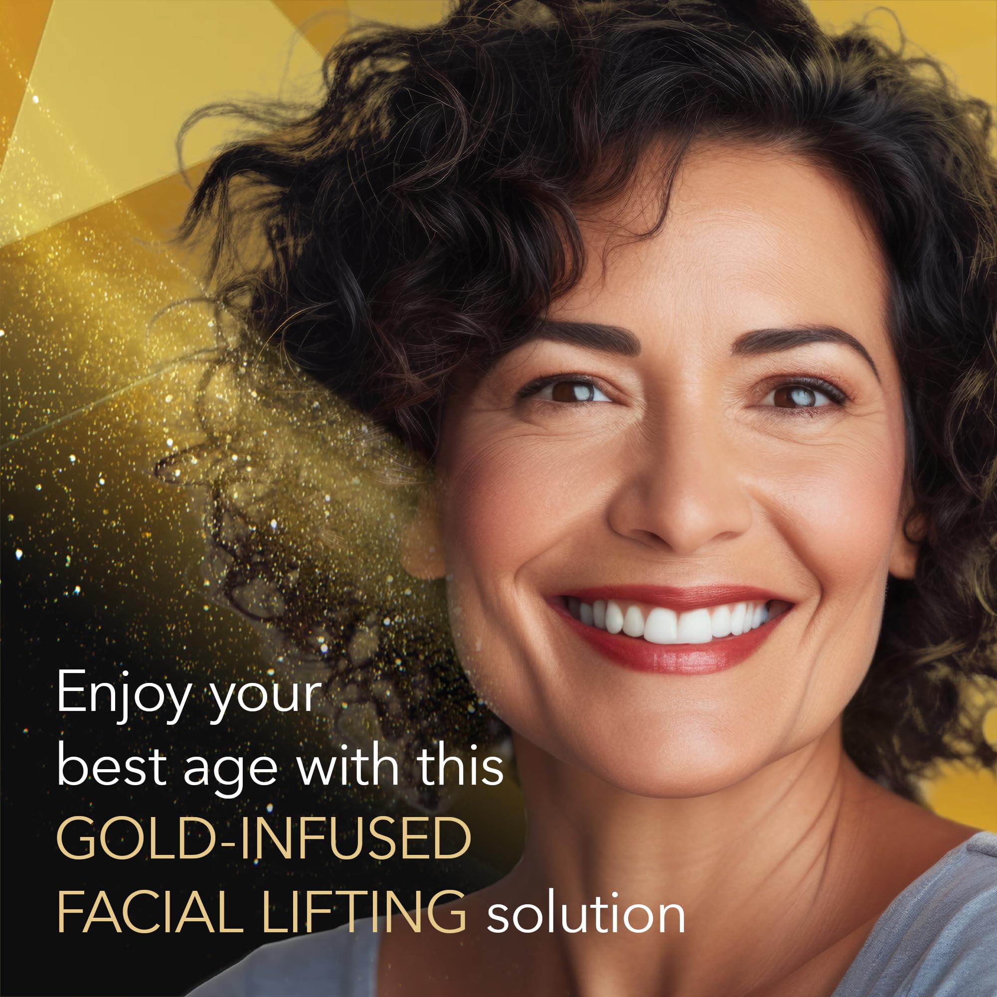 Contorno facial más definido gracias a Cicatricure Gold Lift Day Cream.