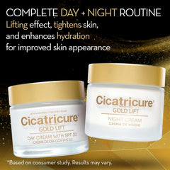 Cicatricure Gold Lift gift pack featuring day and night creams for a complete routine.