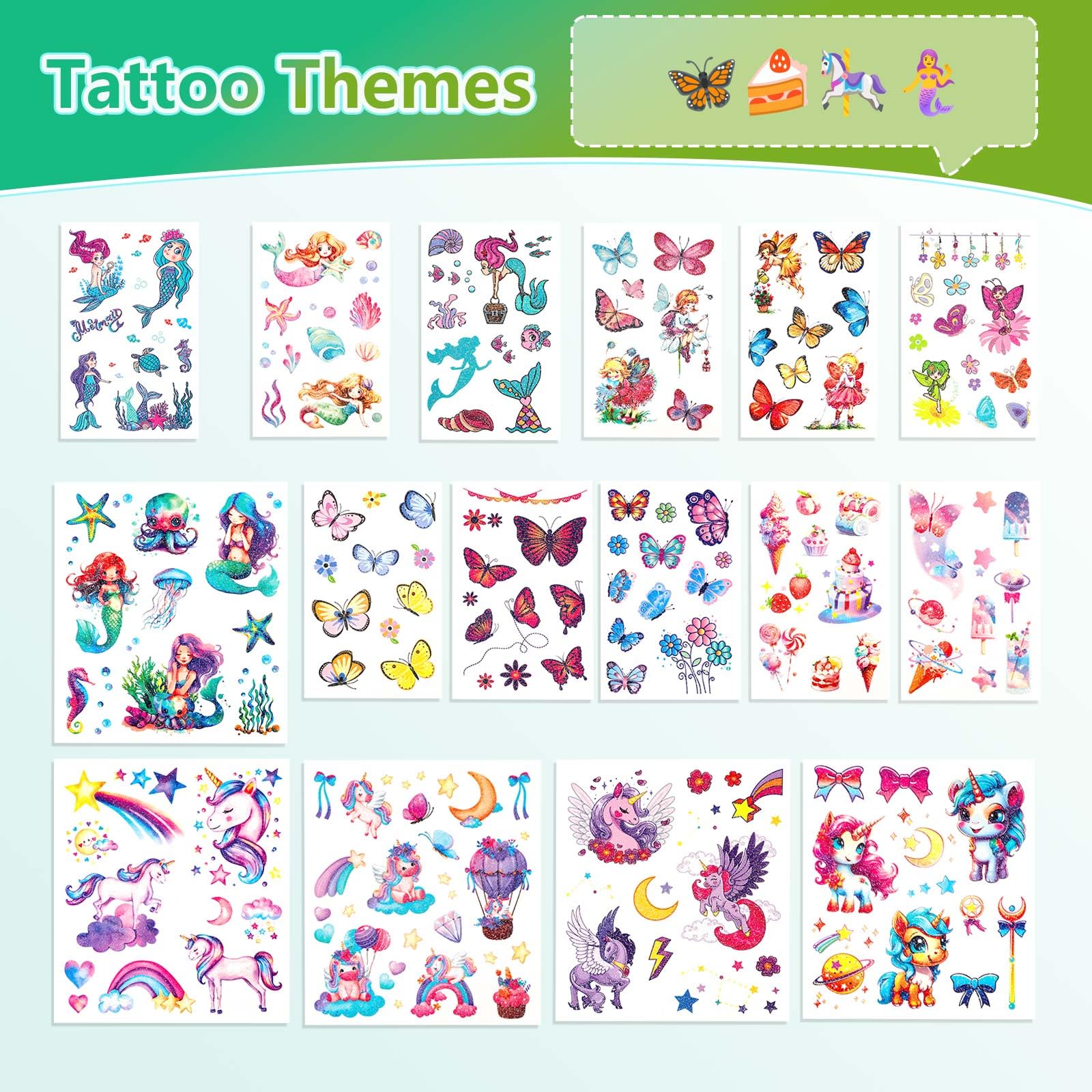 Tatuaje glitter CICI&JIAJIA Estrella con purpurina para proyectos creativos