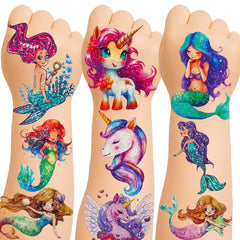 Tatuaje glitter CICI&JIAJIA Sirena para fiestas infantiles y creatividad segura