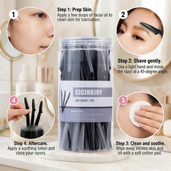 CICINUJOY dermaplaning tool on the face for gentle exfoliation