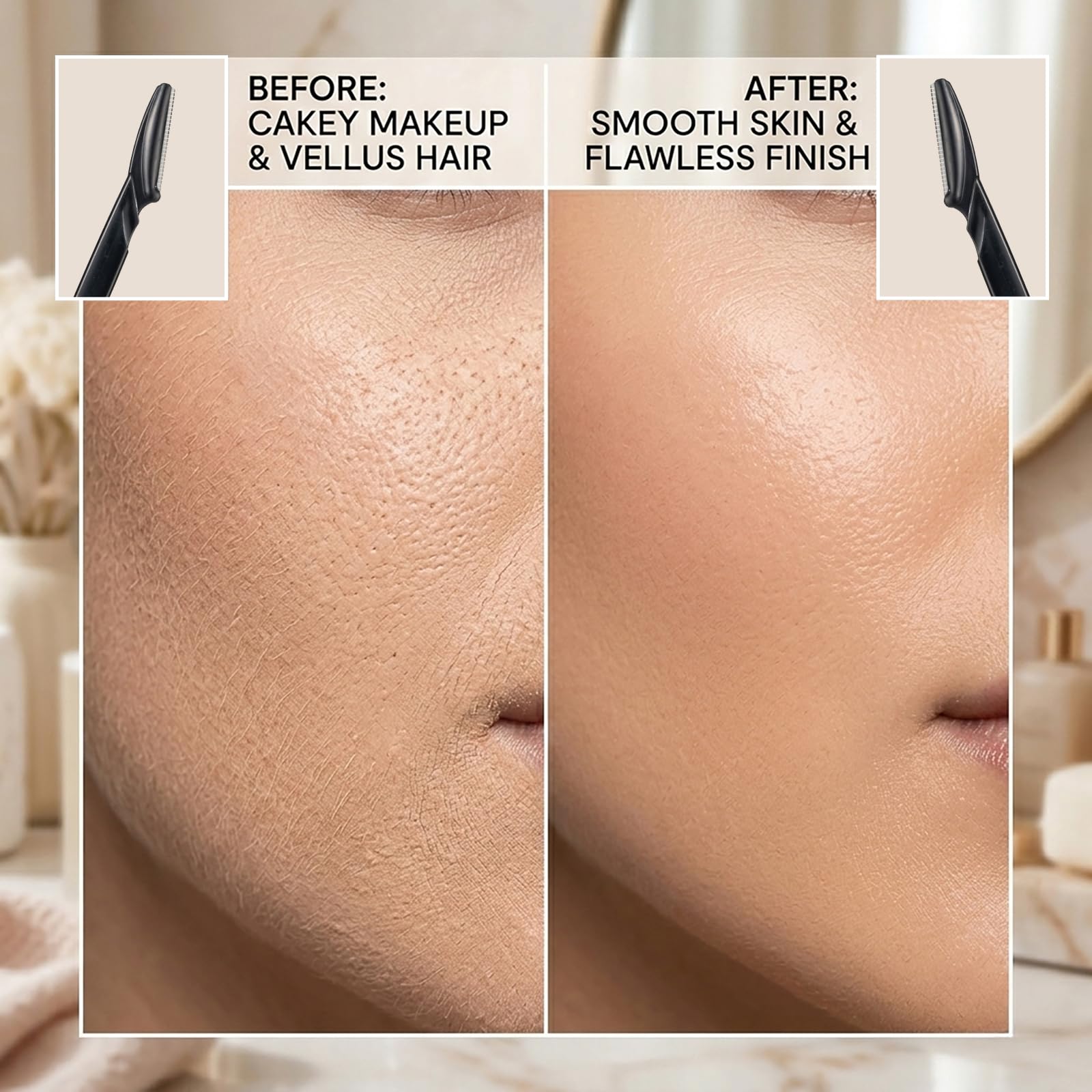 CICINUJOY eyebrow razor close-up demonstrating precise brow shaping