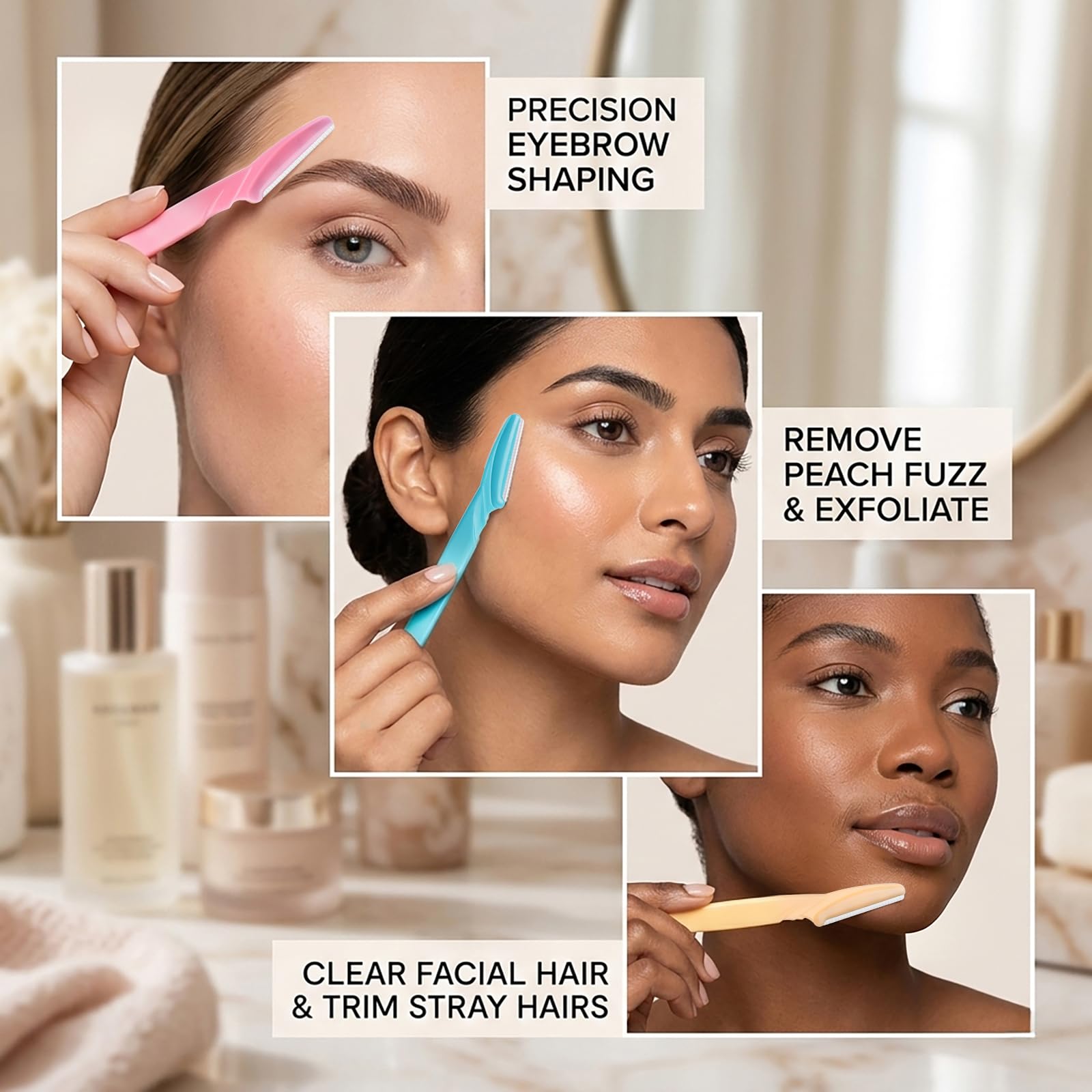 CICINUJOY precision dermaplaning helps remove peach fuzz for a smoother complexion.
