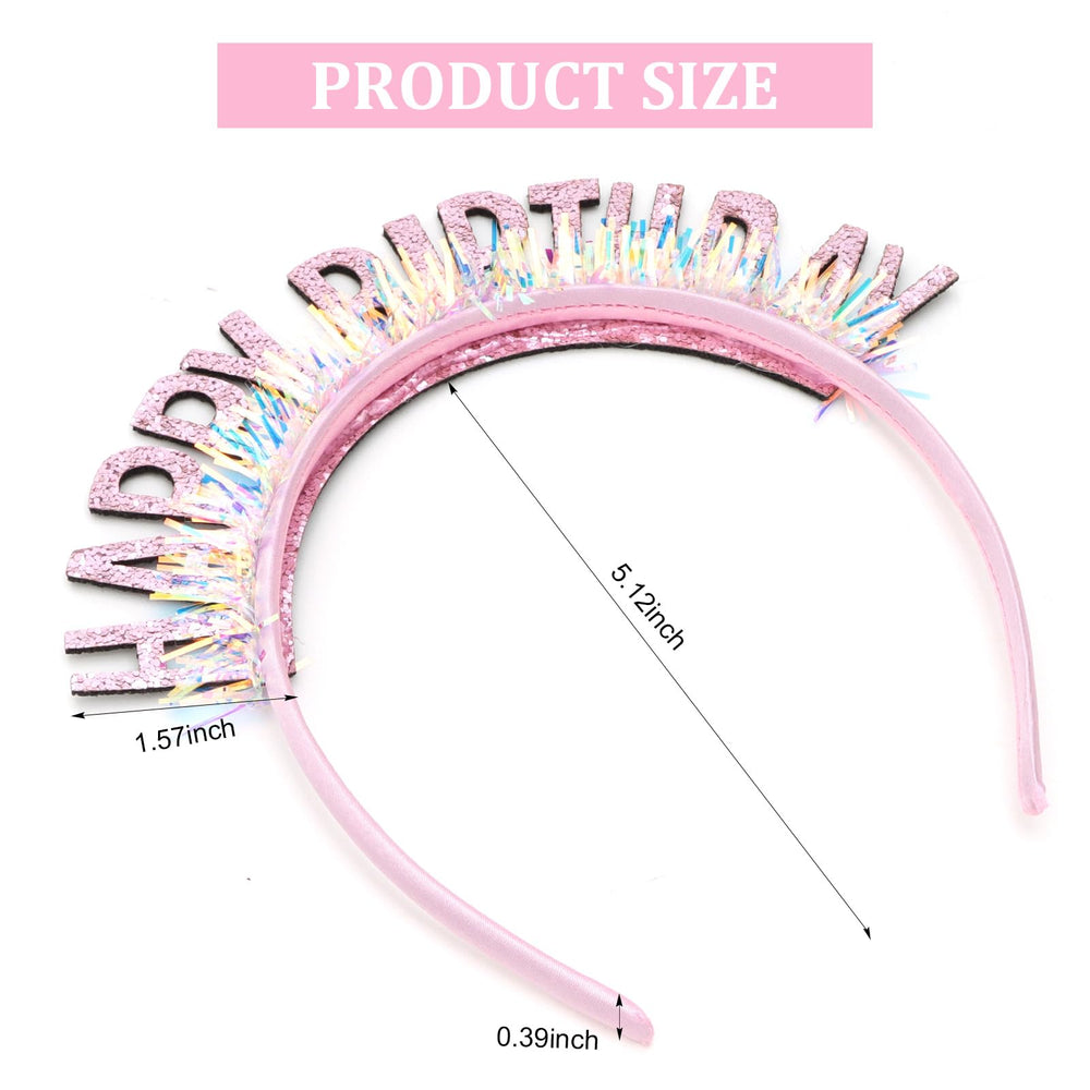 Diadema CIEHER ajustable para cabezas, aporta brillo rosado en fiestas.