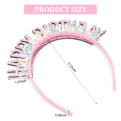 Diadema CIEHER ajustable para cabezas, aporta brillo rosado en fiestas.