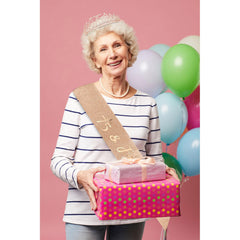 CIEHER faja 75 aniversario, banda rosa dorado para completar looks glamurosos.