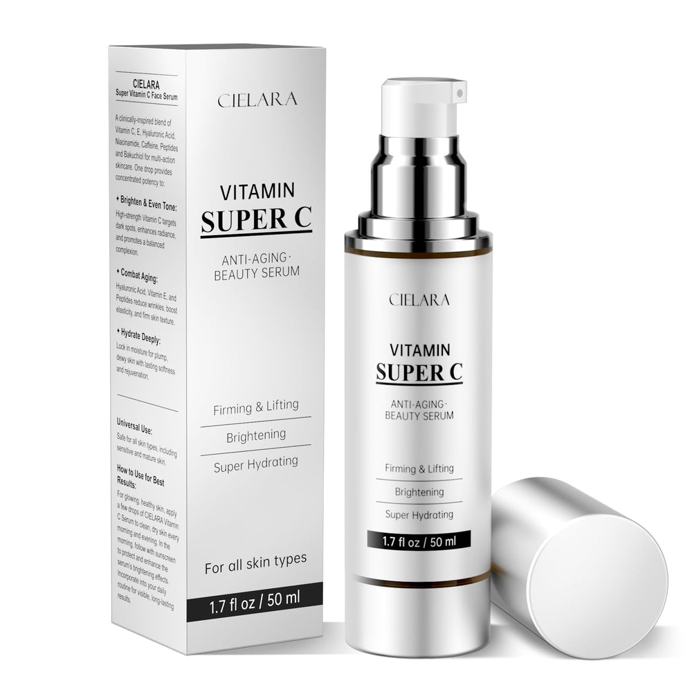 CIELARA Serum Vitamina C, frasco con cuentagotas para aplicación precisa y suave.