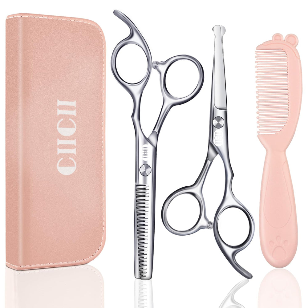 CIICII Kids cutting scissors round-tip for safe, gentle home haircuts.