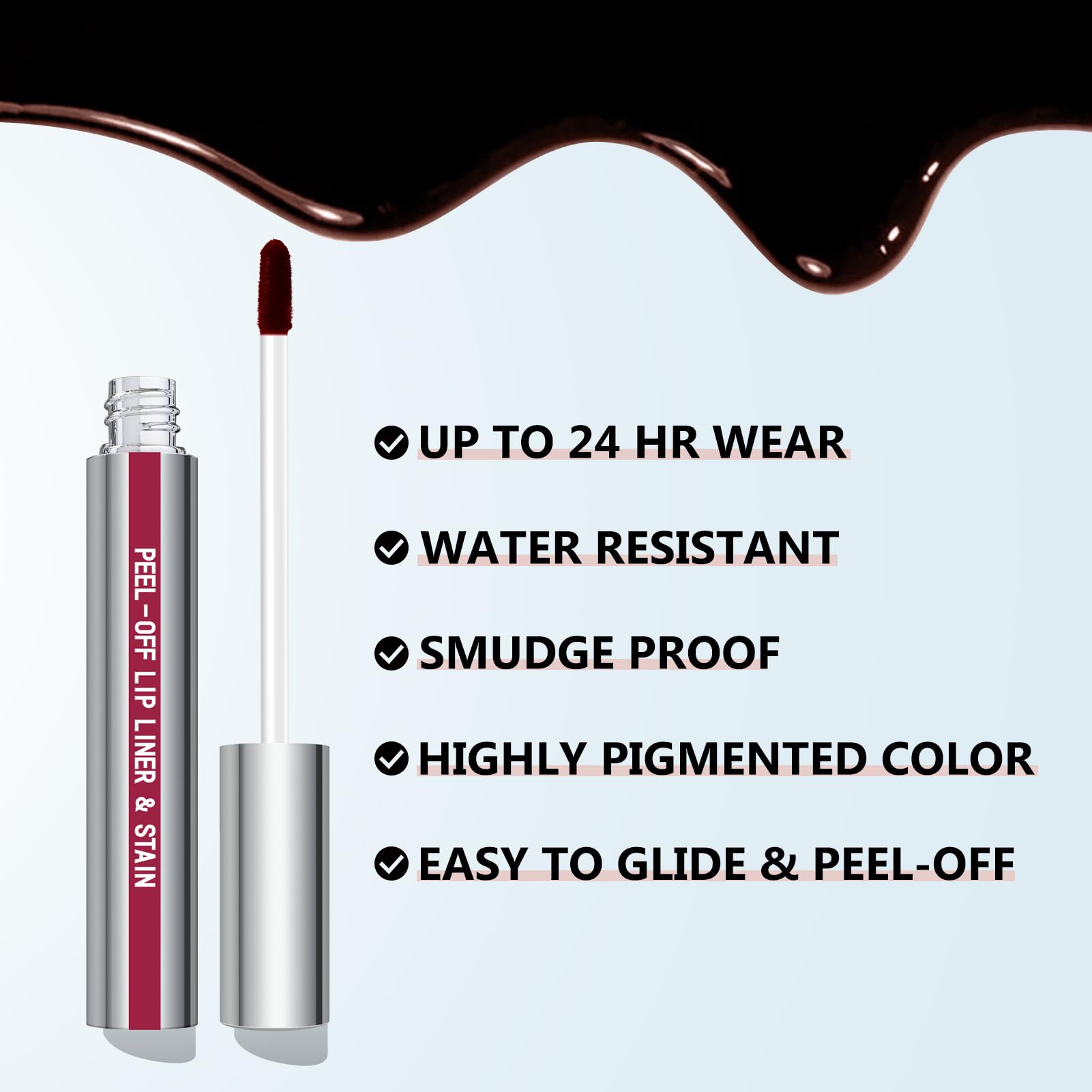 Cilrofelr delineador labios mate con punta fina para delinear con precisión.