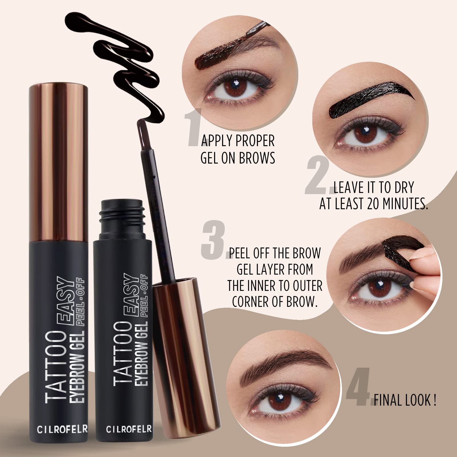 Cilrofelr pack dos unidades para tintar cejas