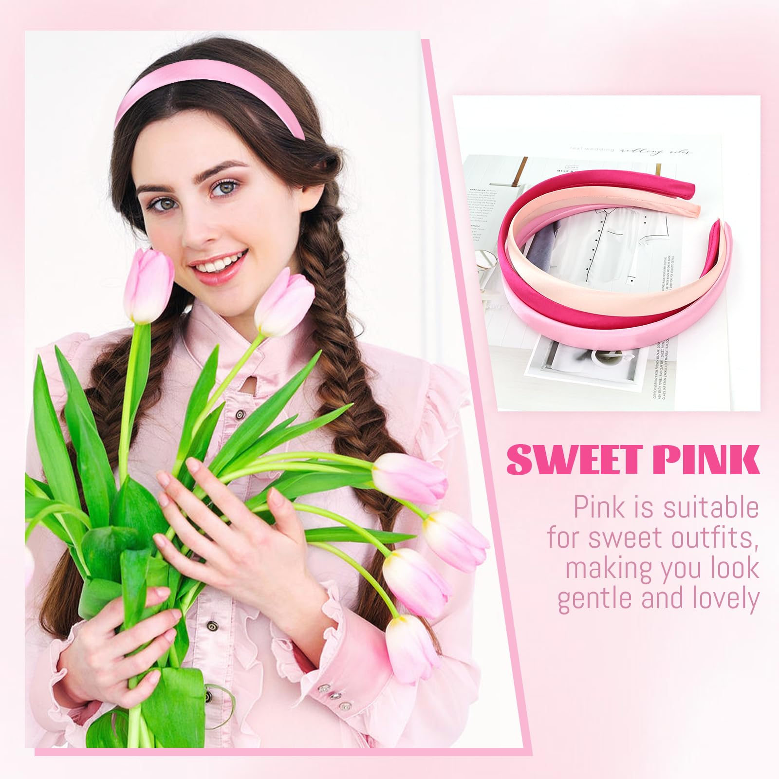 Cinaci diadema con textura satinada suave para comodidad
