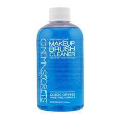 Cinema Secrets Blue Vanilla cleanser bottle pour for quick, water-free brush cleaning.