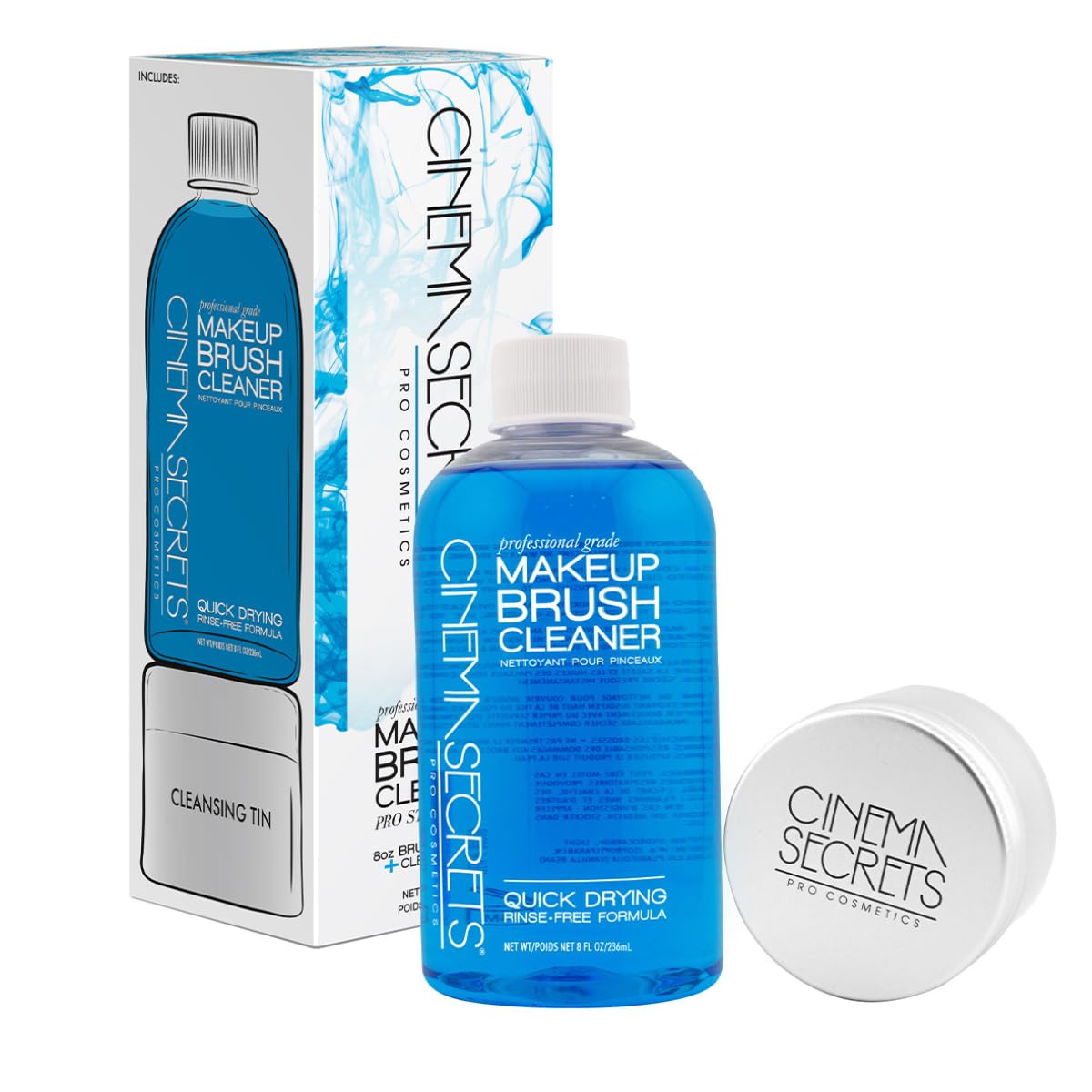 Cinema Secrets blue vanilla brush cleaner kit tin ready for deep cleaning brushes