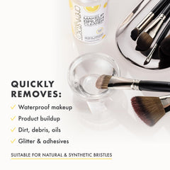 Brushes drying almost instantly on a towel after cleaning.