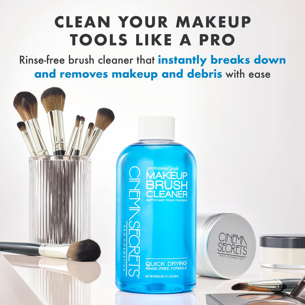 Cinema Secrets cleansing tin seen for professional-grade brush care.