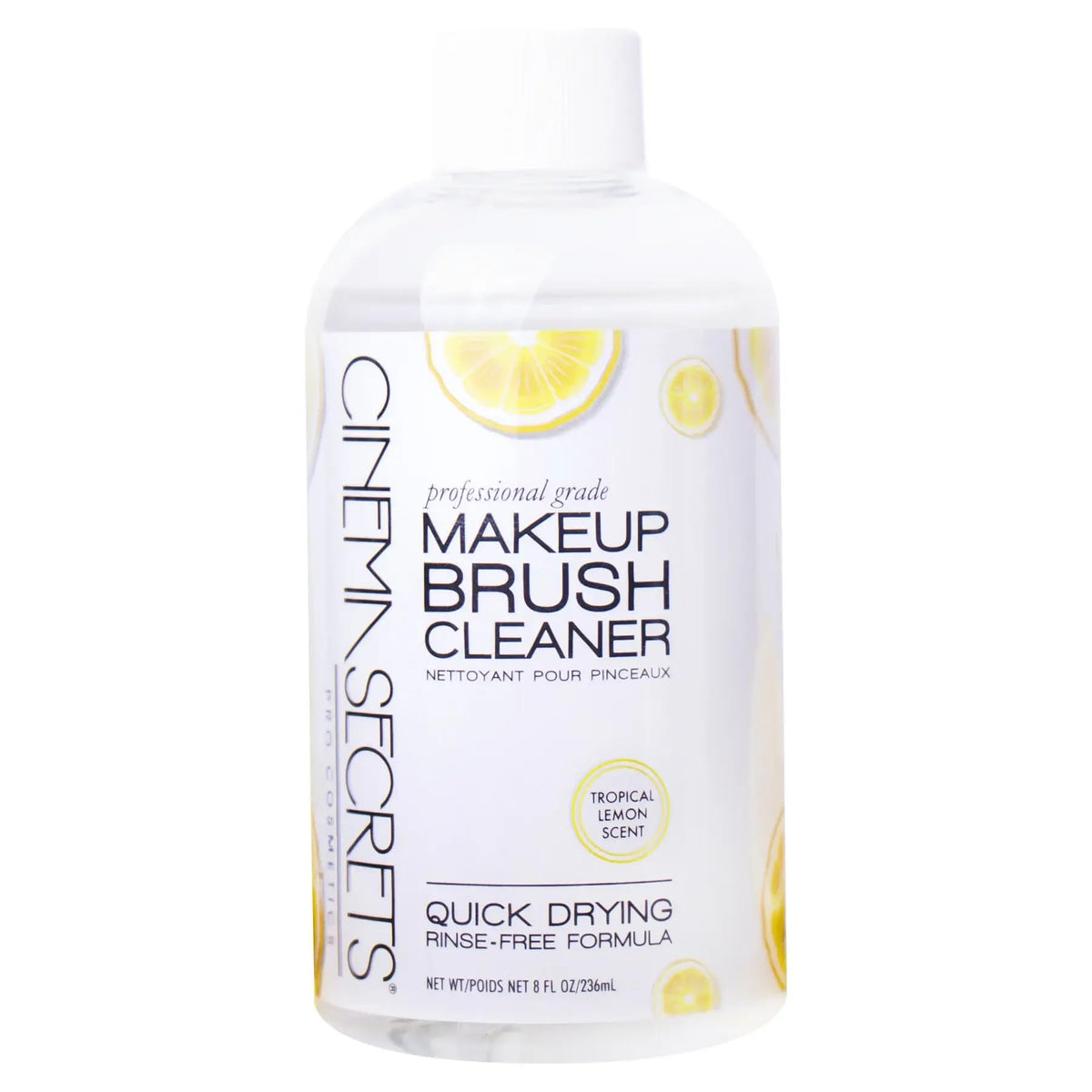 Cinema Secrets Original Brush Cleaner lemon bottle pour demonstrates fast-drying action.