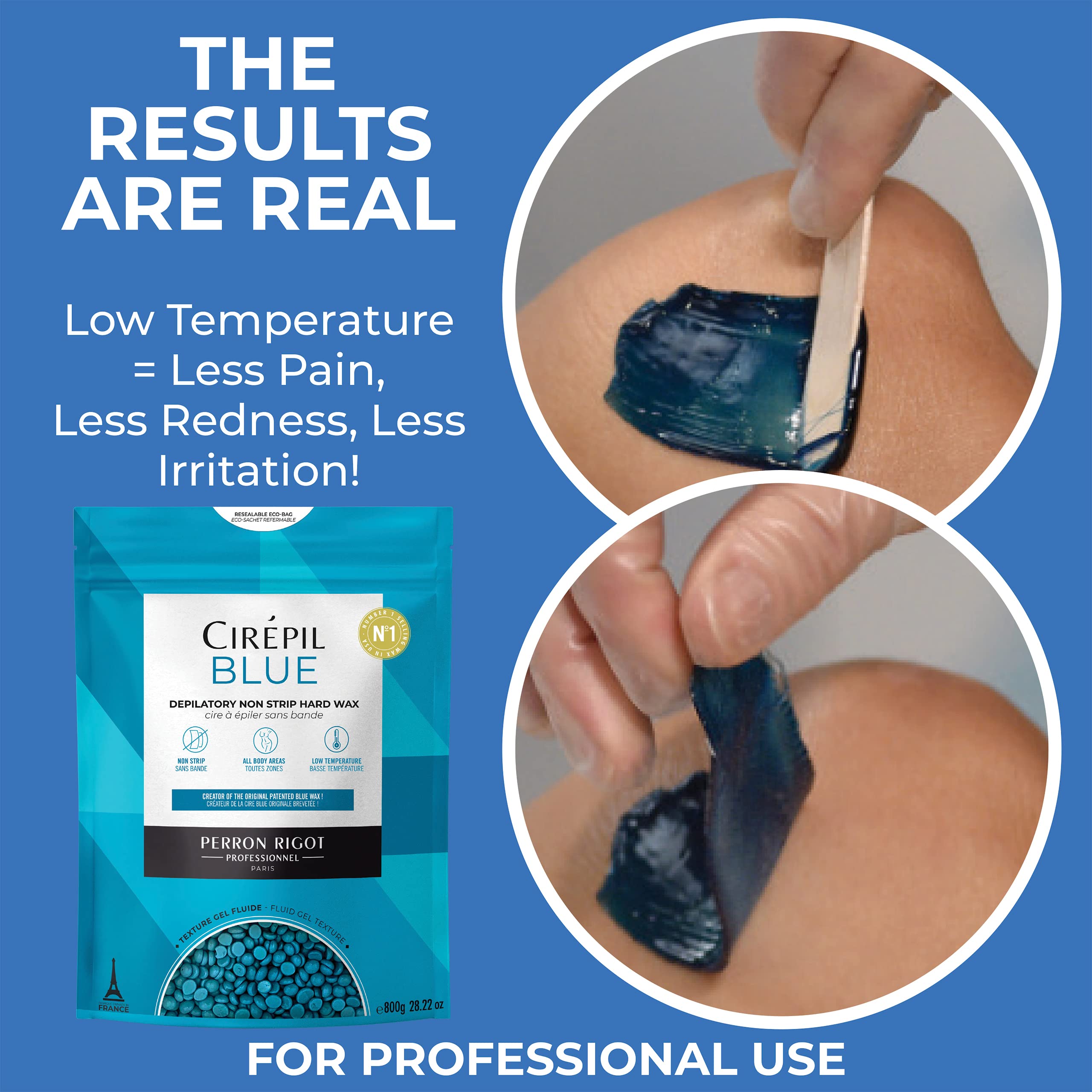 Cirepil Blue removes coarse and fine hair for smooth skin