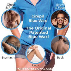 Cirepil blue wax beads offer a gentle gel texture for sensitive skin.