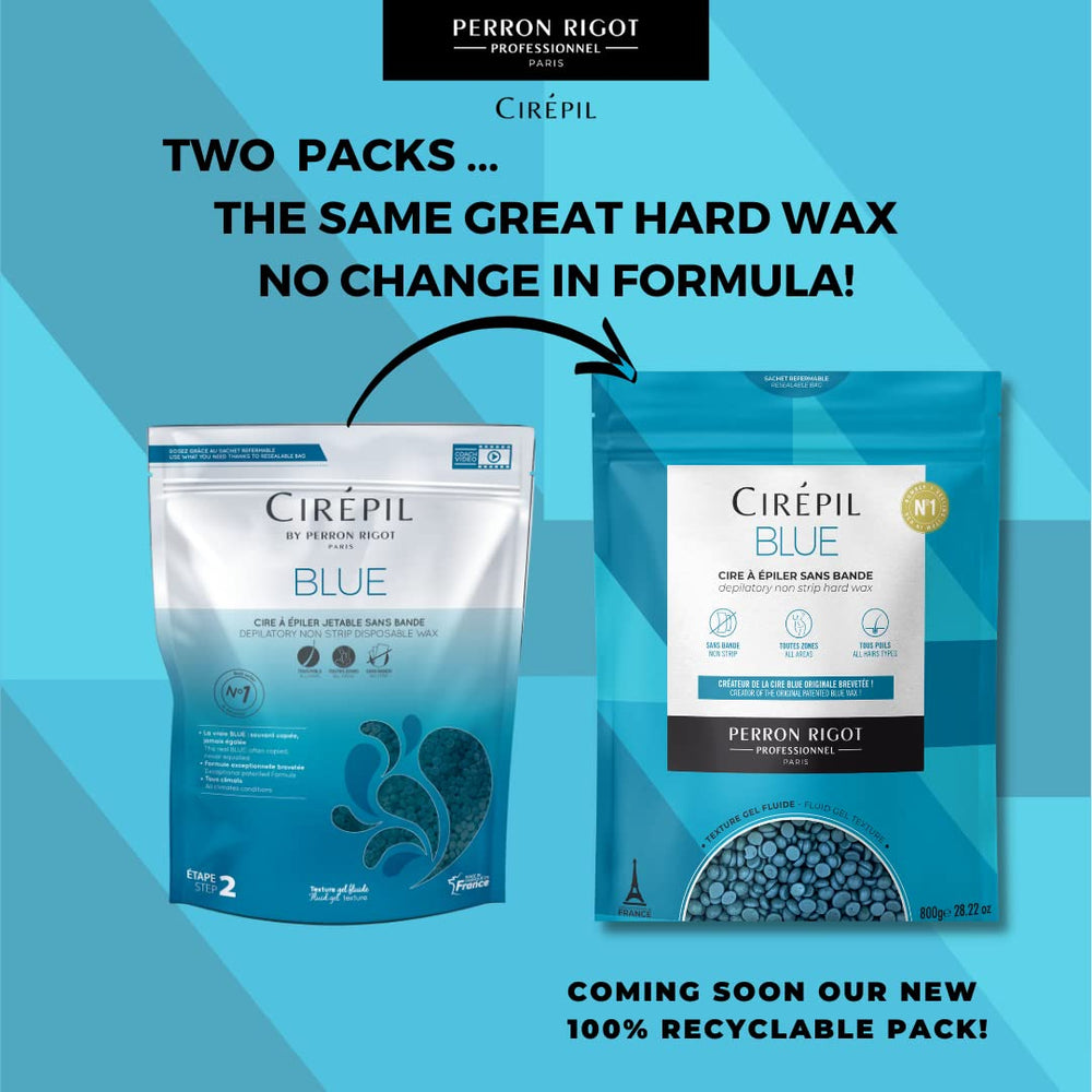 Cirepil Blue beads melting to a smooth gel texture for application
