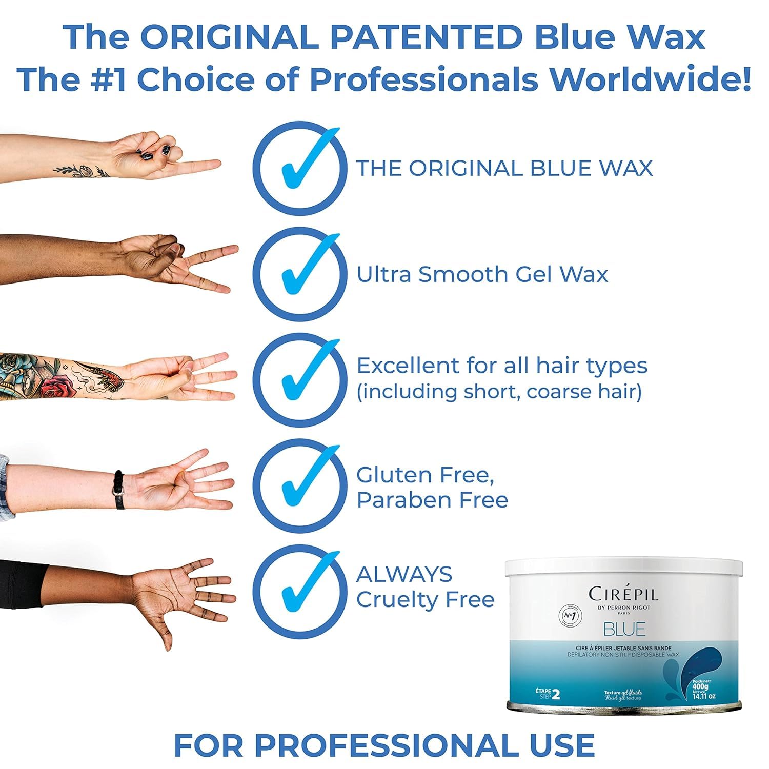 Cirepil Blue Wax Tin delivers long-lasting smooth skin after waxing.