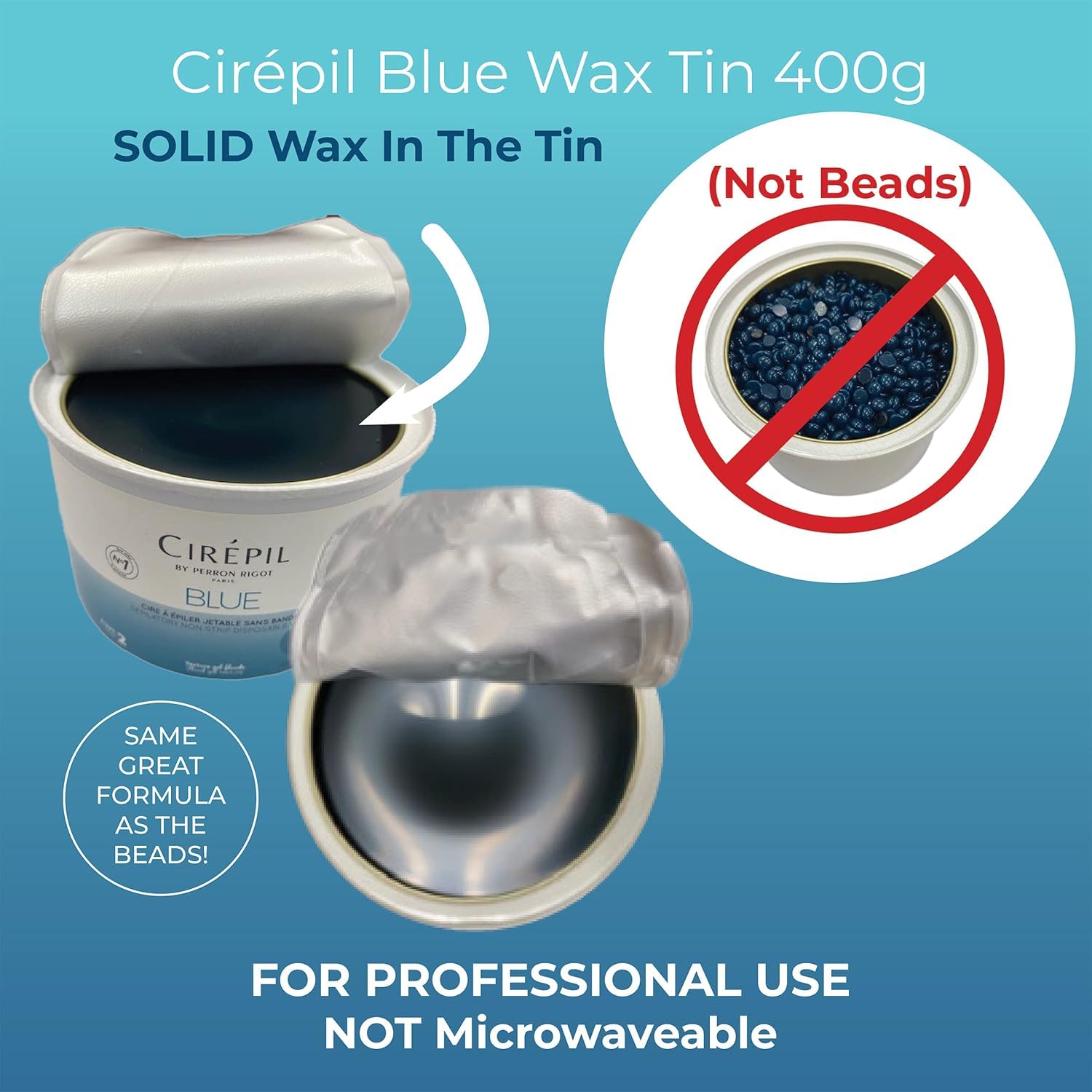 Cirepil Blue Wax gel texture melts smoothly for sensitive skin.