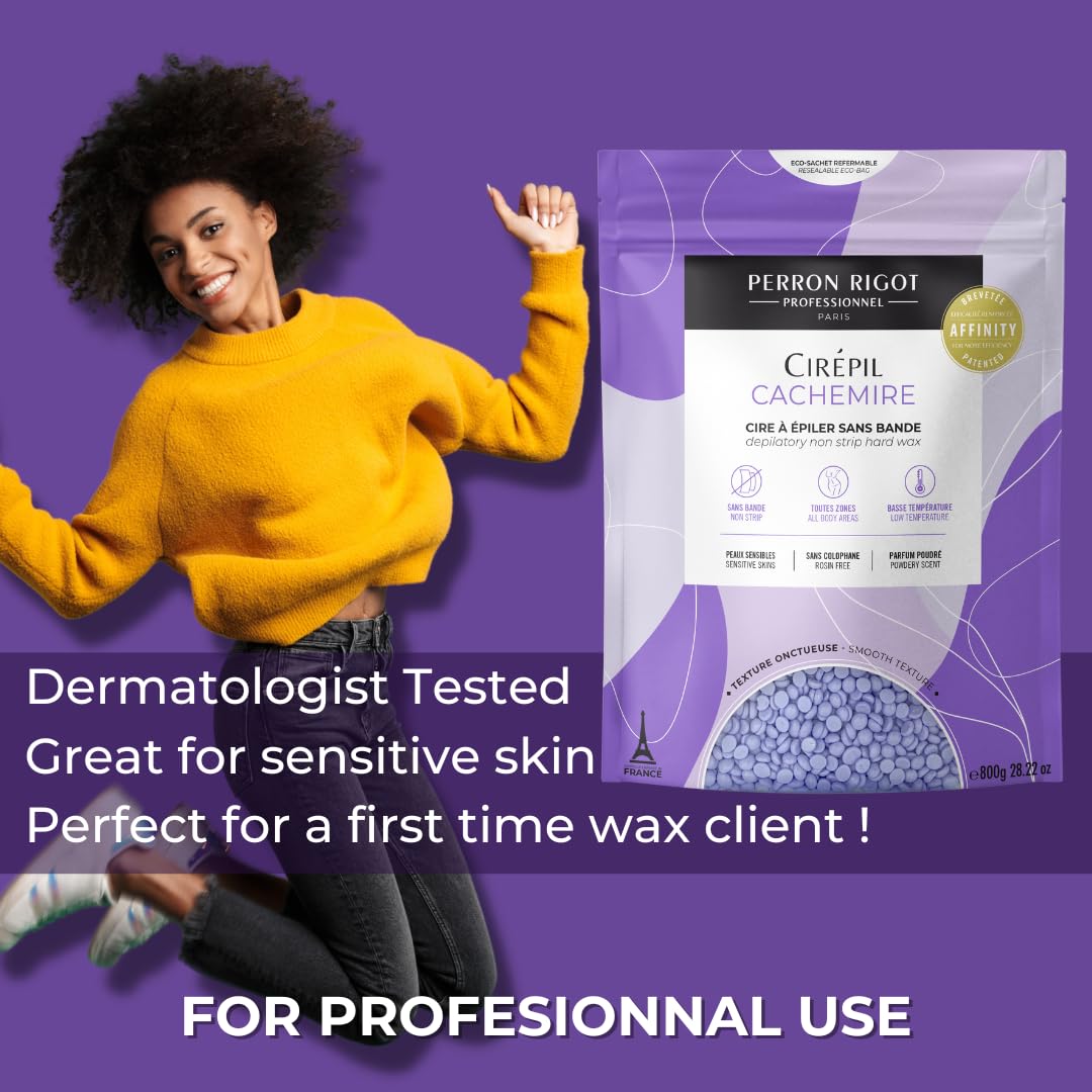 Cirepil Cachemire shrink-wrap technology in action during hair removal.