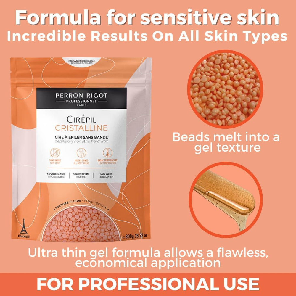 Cirepil Cristalline orange beads melt to a smooth gel texture