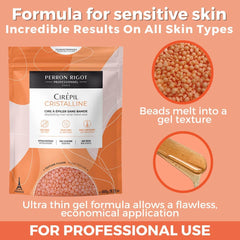 Cirepil Cristalline orange beads melt to a smooth gel texture