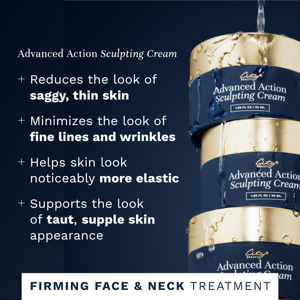 City Beauty Advanced Action Sculpting Cream enhances jawline contour and definition