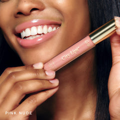 Close-up of City Beauty City Lips Pink Nude gloss on lips