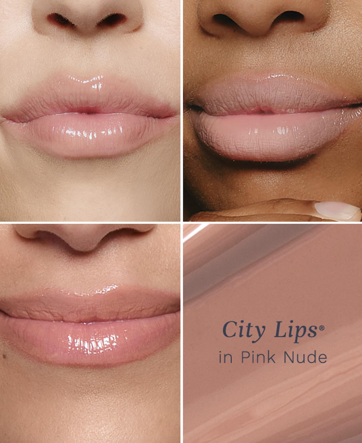 City Beauty City Lips Pink Nude gloss delivers hydrated, soft lips with shine
