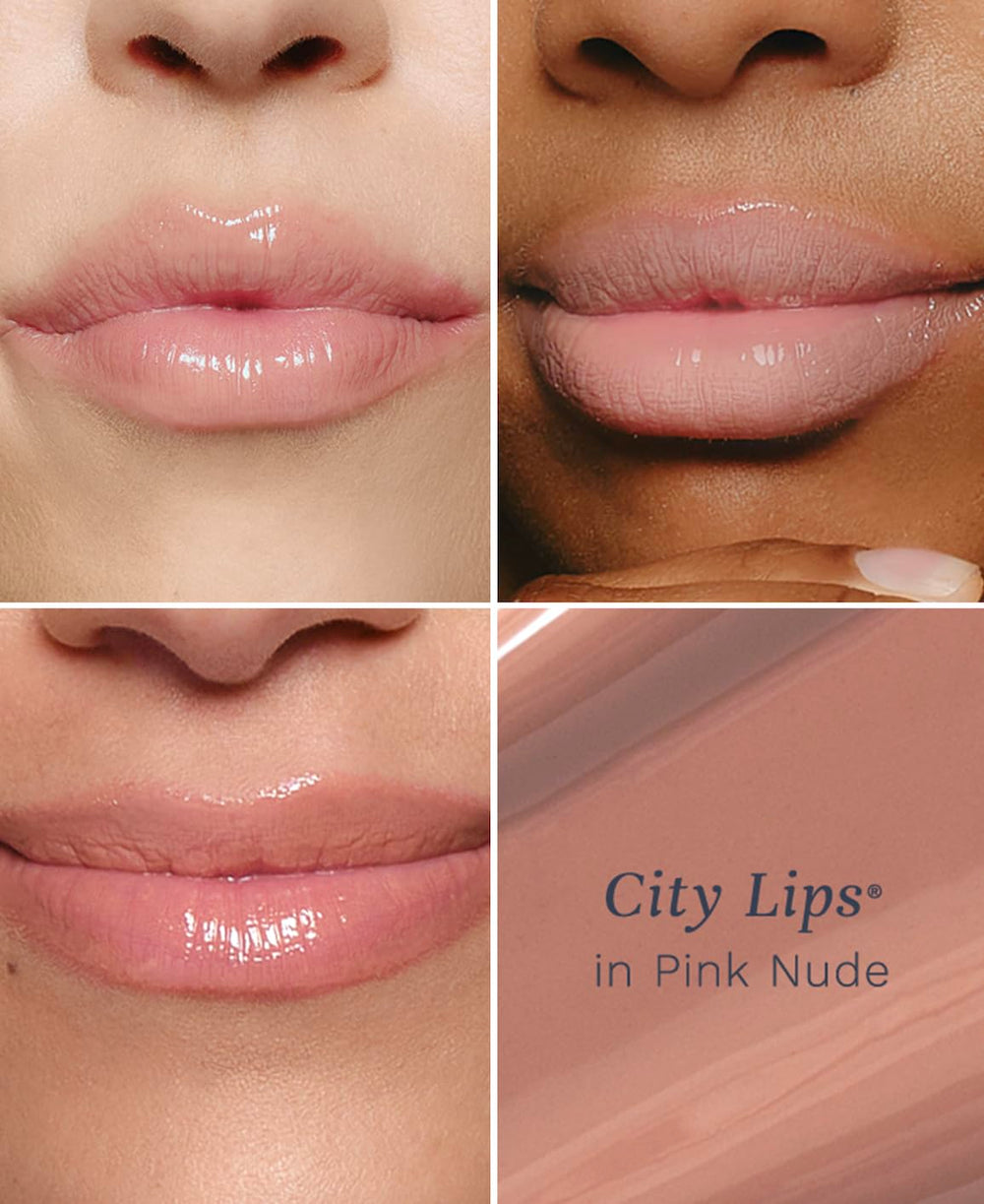 City Beauty City Lips Pink Nude gloss delivers hydrated, soft lips with shine